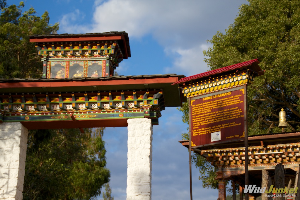 Caption: The Chimi Lhakhang temple with a whimsical story behind it