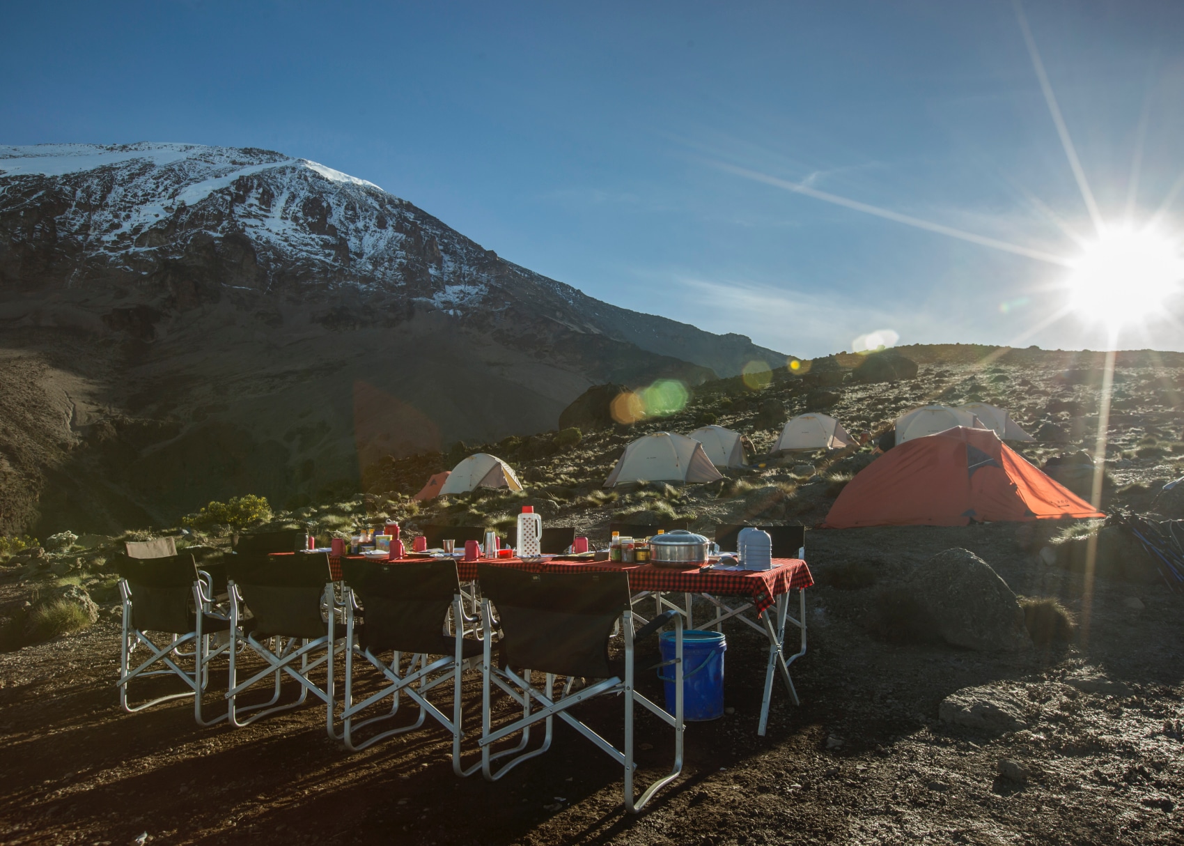 picture yourself sitting down to breakfast at the foot of Mt Kilimanjaro