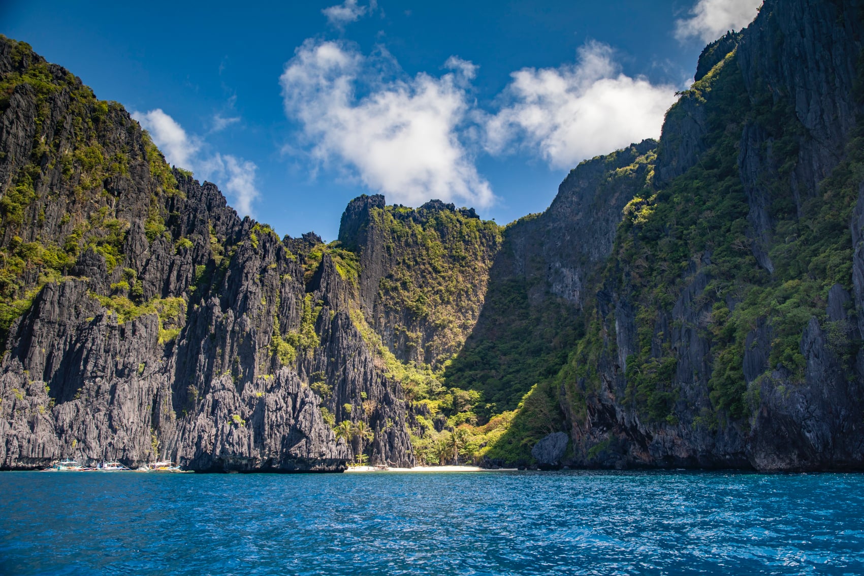 Secret Beach dramatic cliffs surround Secret Beach in the Philippines